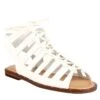 Women's Gladiator Sandal With Handmade Laces In White Leather