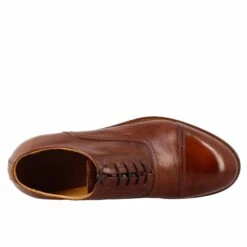 Men's Elegant Vintage Brown Oxford Shoe In Leather -Shoes Store scarpa francesina vintage elegante da uomo in pelle 36526marrone 5