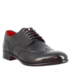 Handmade Brogues Shoes For Men In Black Leather