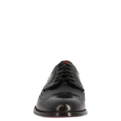 Men's Handmade Lace-up Half Brogues Shoes In Black Calf Leather -Shoes Store scarpe stringate half brogues da uomo fatte a mano in pelle di vitello nera 2