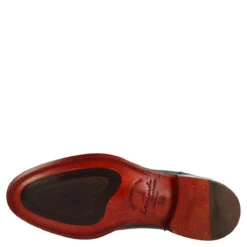 Men's Handmade Lace-up Half Brogues Shoes In Black Calf Leather -Shoes Store scarpe stringate half brogues da uomo fatte a mano in pelle di vitello nera 6