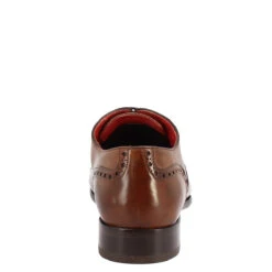 Men's Lace-up Brogues Shoes Handmade In Montecarlo Brandy Leather -Shoes Store scarpe stringate uomo fatte a mano in pelle di vitello marrone 5