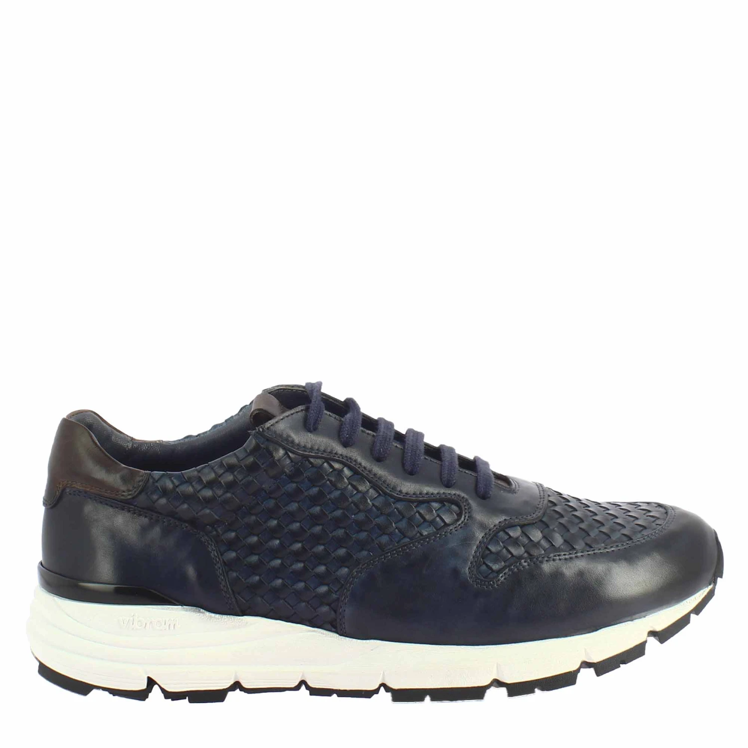Elegant Blue Sneaker For Men In Woven Leather 4 Elegant Blue Sneaker For Men In Woven Leather - Image 2