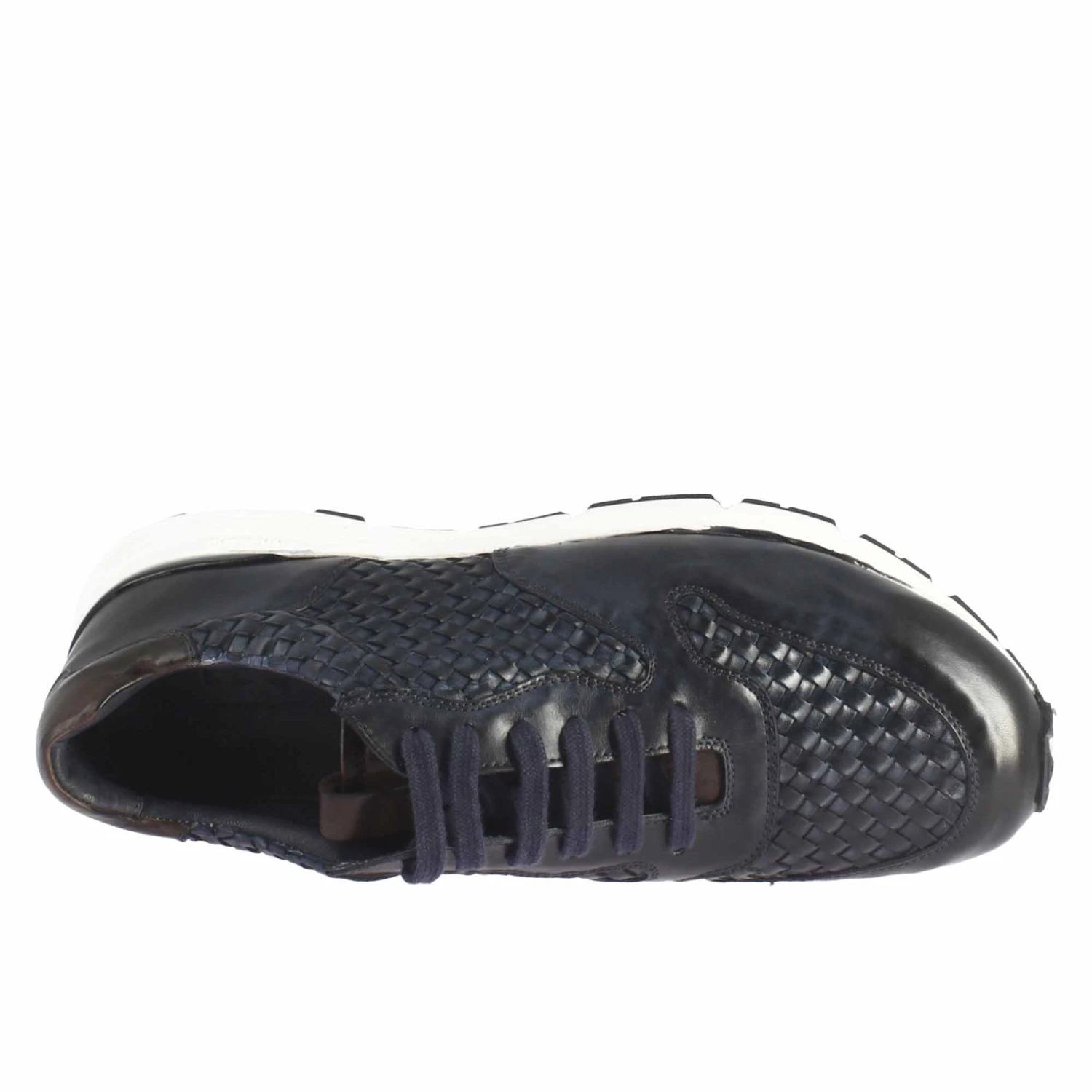 Elegant Blue Sneaker For Men In Woven Leather 7 Elegant Blue Sneaker For Men In Woven Leather - Image 5