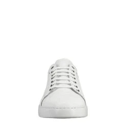 Men's Handmade Lace-up Casual Shoes In White Leather -Shoes Store sneaker da uomo in pelle 9557bianco 3