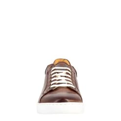 Elegant Men's Brown Sneaker In Smooth Leather -Shoes Store sneaker elegante da uomo in 9557mogano 3