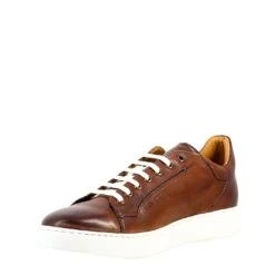 Elegant Men's Brown Sneaker In Smooth Leather -Shoes Store sneaker elegante da uomo in 9557mogano 4