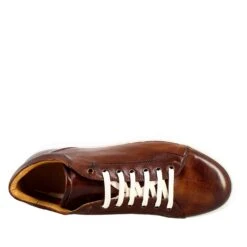 Elegant Men's Brown Sneaker In Smooth Leather -Shoes Store sneaker elegante da uomo in 9557mogano 5