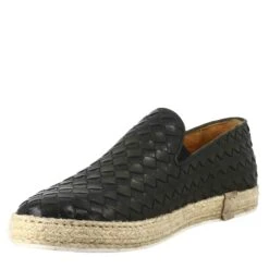 Elegant Green Sneaker For Men In Woven Leather -Shoes Store sneaker elegante da uomo in pelle intrecciata 11341verde 4