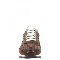 Men's Casual Sneakers Handmade In Brandy Woven Leather -Shoes Store sneakers casual da uomo fatte a mano in pelle di vitello intrecciata brandy 109550e7 3fc8 4cf6 8c86 36dc25348066