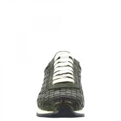 Men's Handmade Casual Sneakers In Green Woven Leather -Shoes Store sneakers casual da uomo fatte a mano in pelle di vitello intrecciata verde 75f3f7e0 30dd 49f5 a096 c5933887b100