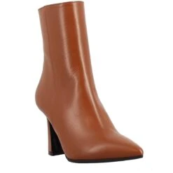 Shoes Store -Shoes Store stivaletti alla caviglia con tacco da donna in pelle marrone 2