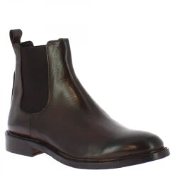 Classic Men's Handmade Ankle Boots In Brown Leather