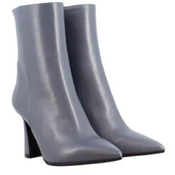 Light Blue Tiffany Leather Ankle Boot -Shoes Store stivaletti con tacco da donna in pelle celeste 1706 8
