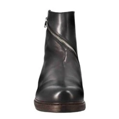 Paupa Women's Ankle Boot In Black Washed Leather With Double Zip -Shoes Store stivaletto da donna in pelle doppia zip 325251 paupa nero 3