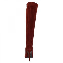 Handmade Women's Pointed Toe Stiletto Heel Knee High Boots In Burgundy Suede LEATHER -Shoes Store stivali al ginocchio a punta con tacco a spillo da donna fatti a mano in pelle di camoscio bordeaux 9c59b31b 99da 4d5e a682 0c7a8a0cb4f5