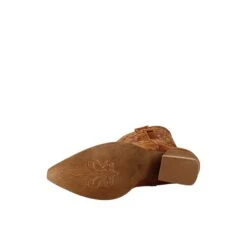 Low Women's Texan Boots In Burnt Brown Suede With Embroidery. -Shoes Store stivali texani bassi da donna in camoscio 332bruciato 6