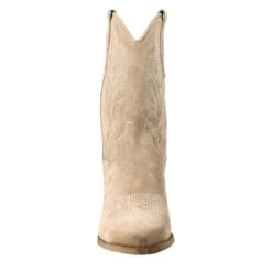 Women's Low Texan Boots In Beige Suede With Embroidery. 11 Women's Low Texan Boots In Beige Suede With Embroidery. -Shoes Store stivali texani bassi da donna in camoscio 332seppia 3