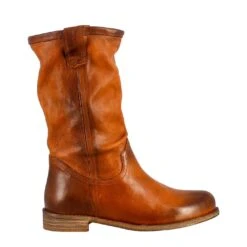 Calf-high Women's Boot In Unlined Vintage Leather