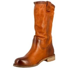 Calf-high Women's Boot In Unlined Vintage Leather -Shoes Store stivali texani da donna in pelle vintage cs203cuoio 4
