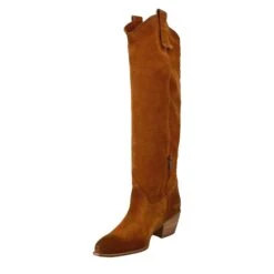 Women's Texan Boots Unlined In Brown Suede. -Shoes Store stivali texani da donna sfoderati in camoscio t201marrone 4