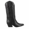 Women's Texan Boot In Black Leather With Embroidery -Shoes Store stivali texani medi da donna in pelle 331vitellonero 1
