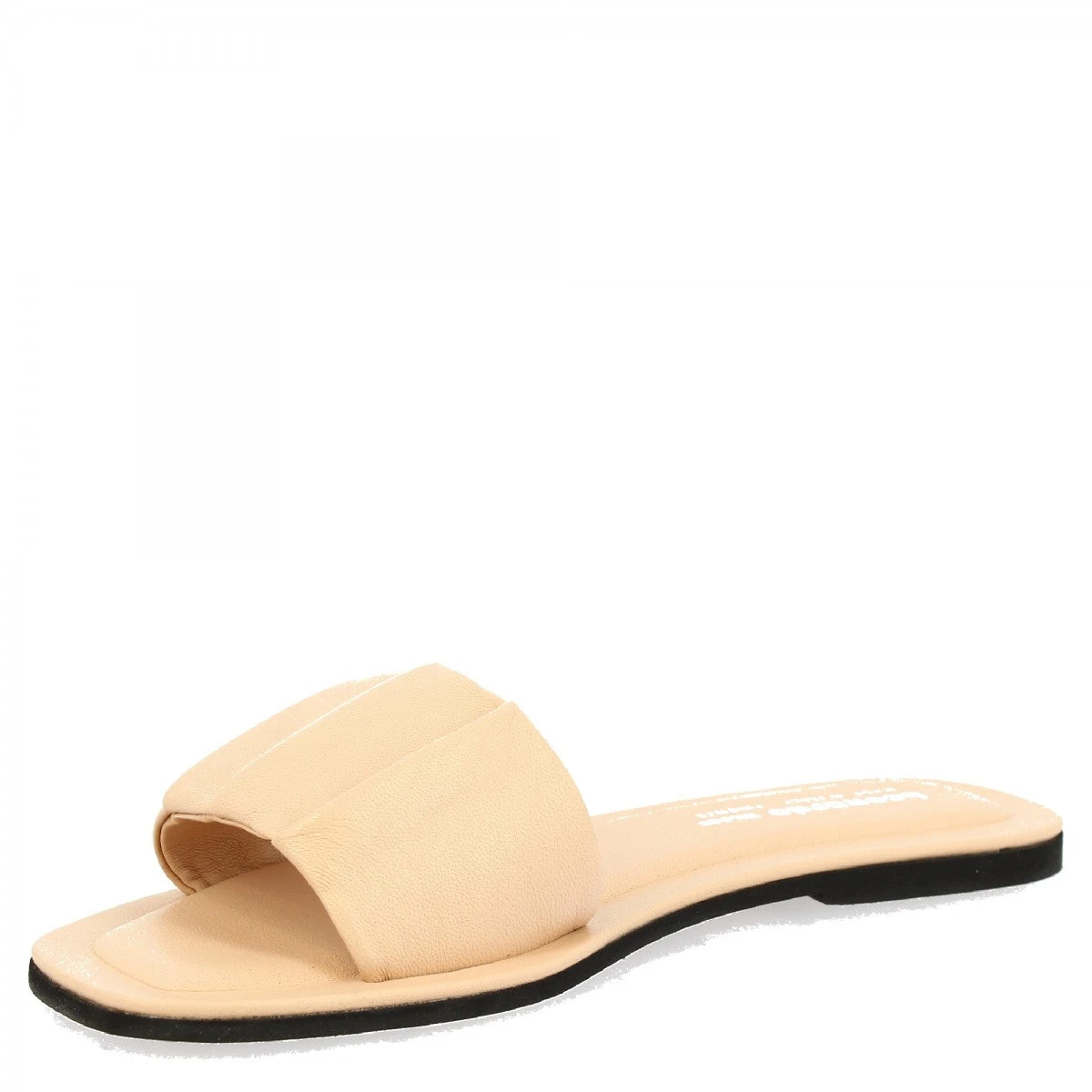 Women's Handmade Wide Band Slip-on Sandals With Pleats In Nude Nappa Leather 6 Women's Handmade Wide Band Slip-on Sandals With Pleats In Nude Nappa Leather - Image 4