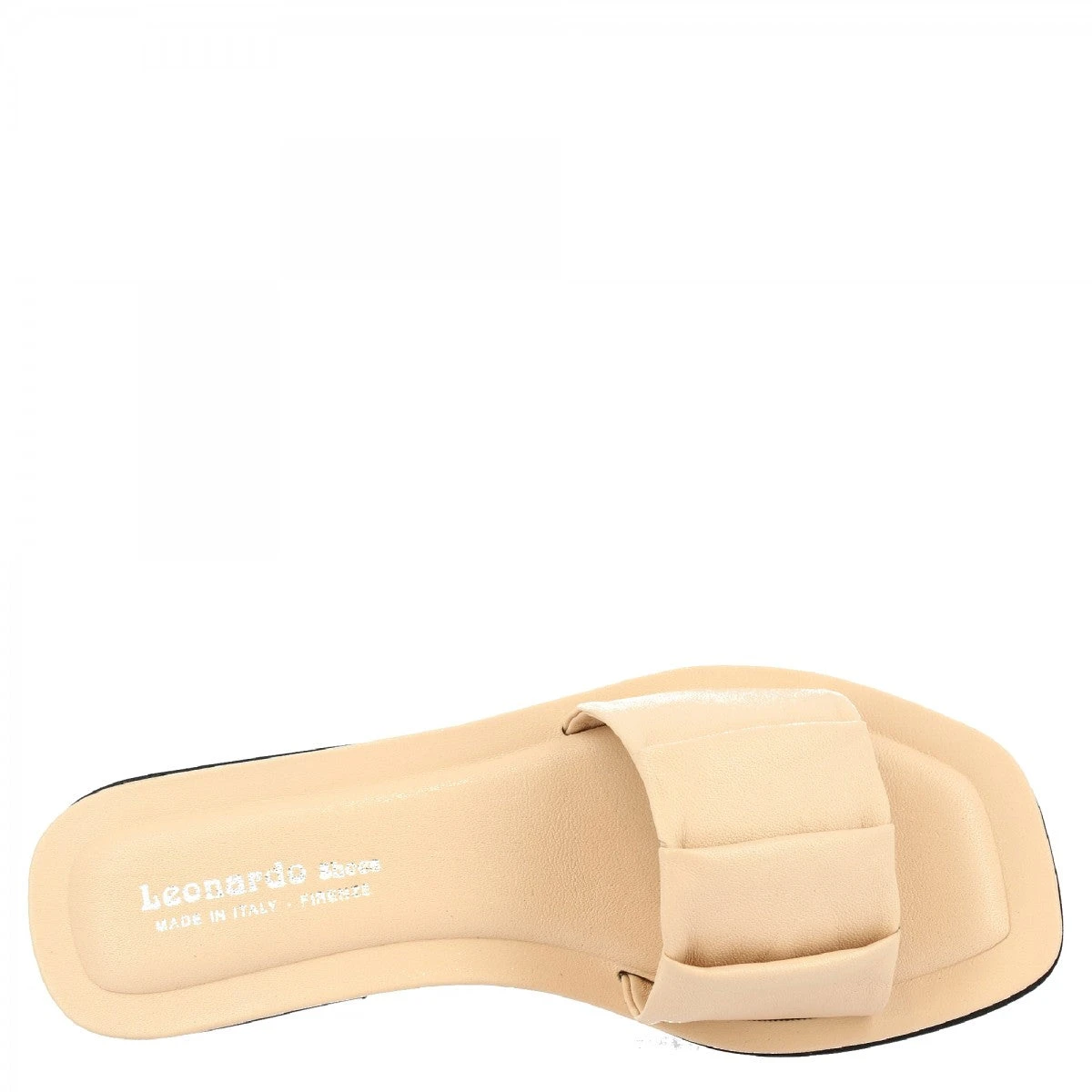 Women's Handmade Wide Band Slip-on Sandals With Pleats In Nude Nappa Leather 8 Women's Handmade Wide Band Slip-on Sandals With Pleats In Nude Nappa Leather - Image 6