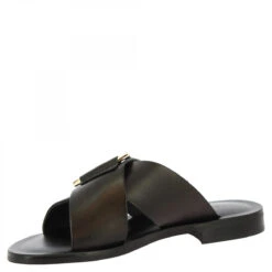 Women's Handmade Slipper Sandals In Black Leather With Golden Buckle 14 Women's Handmade Slipper Sandals In Black Leather With Golden Buckle -Shoes Store w2238 nero 333e90c5 2d56 4adc 9825 7d52393b6ac0
