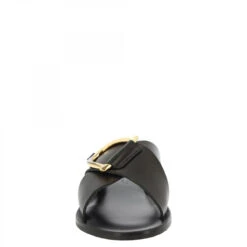 Women's Handmade Slipper Sandals In Black Leather With Golden Buckle 12 Women's Handmade Slipper Sandals In Black Leather With Golden Buckle -Shoes Store w2238 nero 5f0fbfa5 7229 489a be43 04506973e3f0