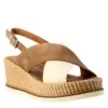 Women's Wedge In Bio-colored Cream And Leather -Shoes Store zeppa da donna biocolore 2153castoro 2