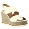 High Women's Wedge In Cream Colored Leather 2 High Women's Wedge In Cream Colored Leather -Shoes Store zeppa da donna in pelle con fibbia 1978vale 2